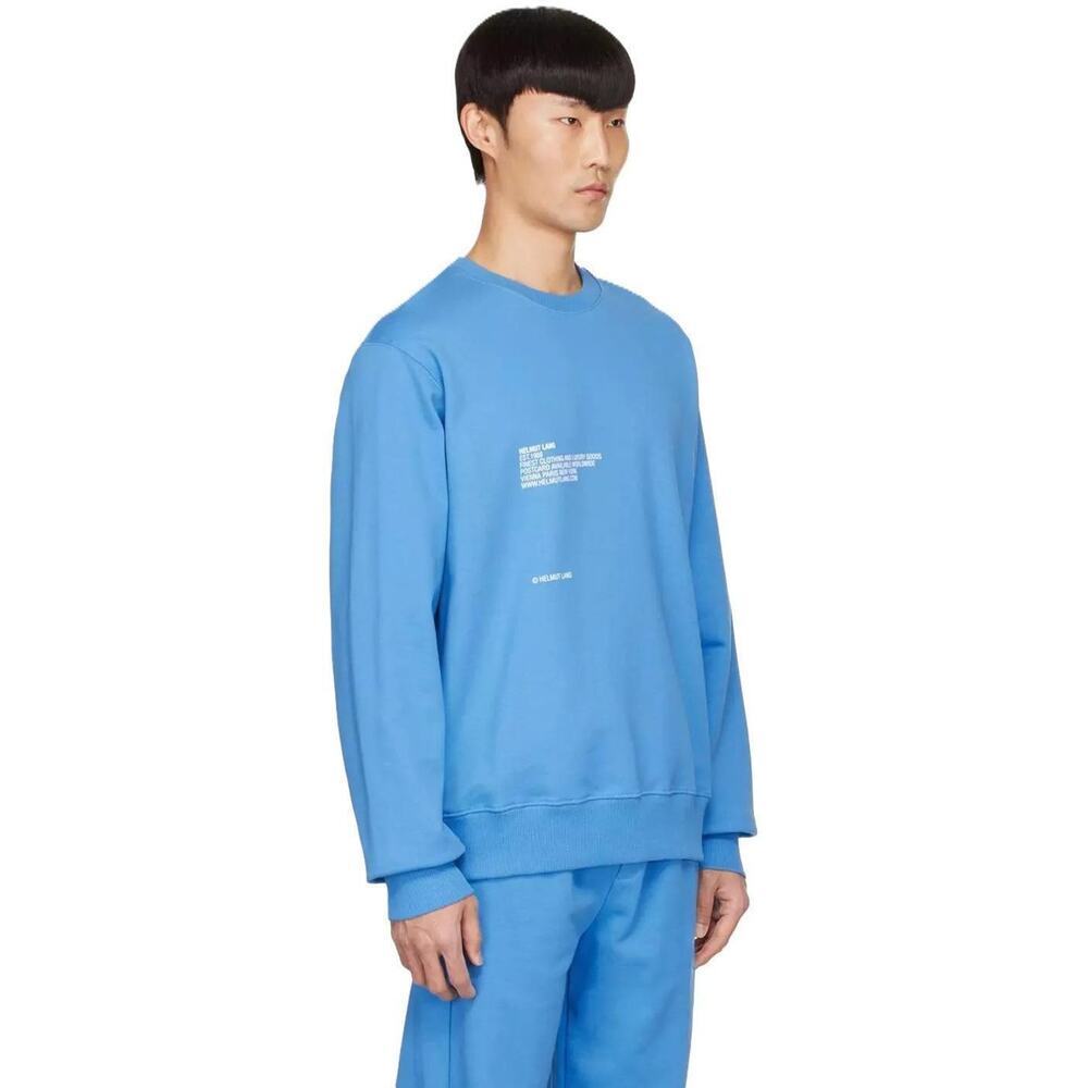 Helmut Lang Mens Postcard Graphic Sweatshirt Sz Small Pond Blue French Terry NWT - Picture 9 of 12